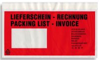 DEBATIN Dokumententaschen Lieferschein-Rechnung rot/schwarz DIN lang 45my 250 Stück